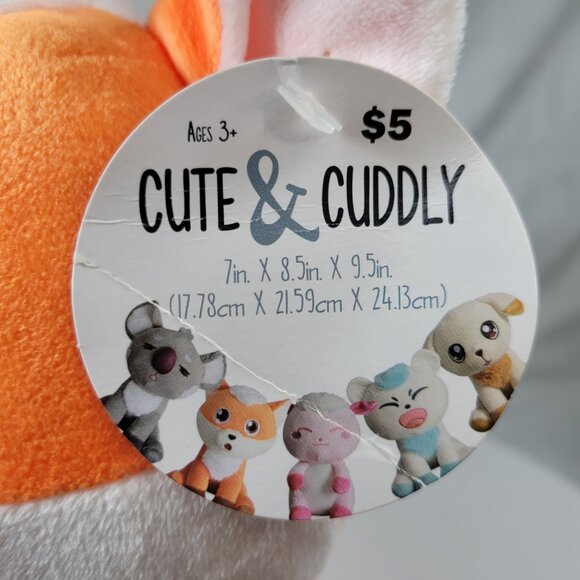 Fox With Sparkle Orange Feet Plush Stuffed Animal 10" Orange and White NWT - Picture 6 of 6